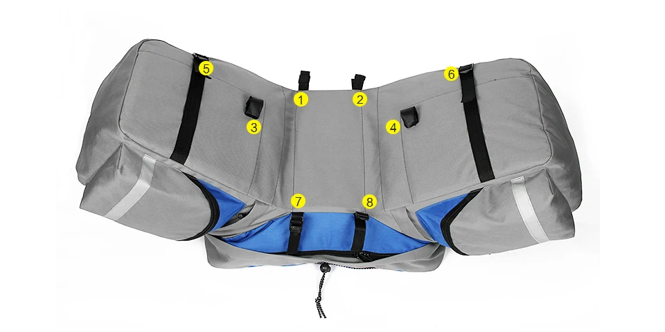 Sale ROSWHEEL 60L Bicycle Bag Black Blue Red Double Bicycle Rear Seat Rack Trunk Bag Handbag Pannier Bike accessories 6