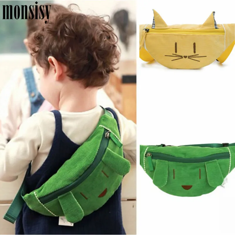 

Monsisy 2019 Kid Waist Bag Girl Boy Fanny Bag Fashion Cotton Dog/Cat Chest Bag Children Wallet Animal Baby Wasit Pack Belt Bag