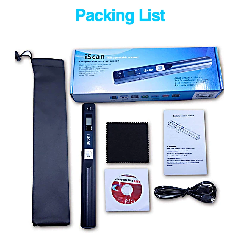 Digital Portable iScan Mini Scanner 900DPI LCD Display JPG/PDF Format Document Image Iscan Handheld Scanner A4 Book