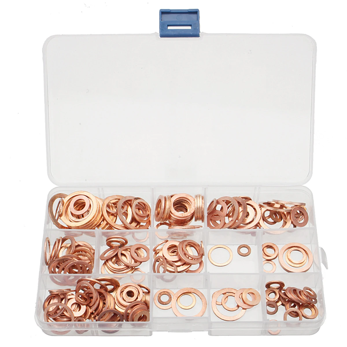 

280Pcs M5-M20 Solid Copper Washer Gasket Set Sealing Ring Set for Tap Plumbing Garage Engine Assorted Sump Plug With Case