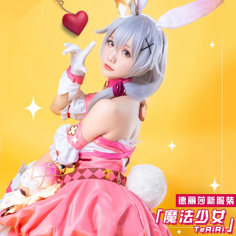 [VOORRAAD] 2018 Anime Honkai Impact 3 Theresa Magic Meisjes Brithday Lolita Jurk Cosplay Kostuum Voor Vrouwen Halloween Gratis verzending.
