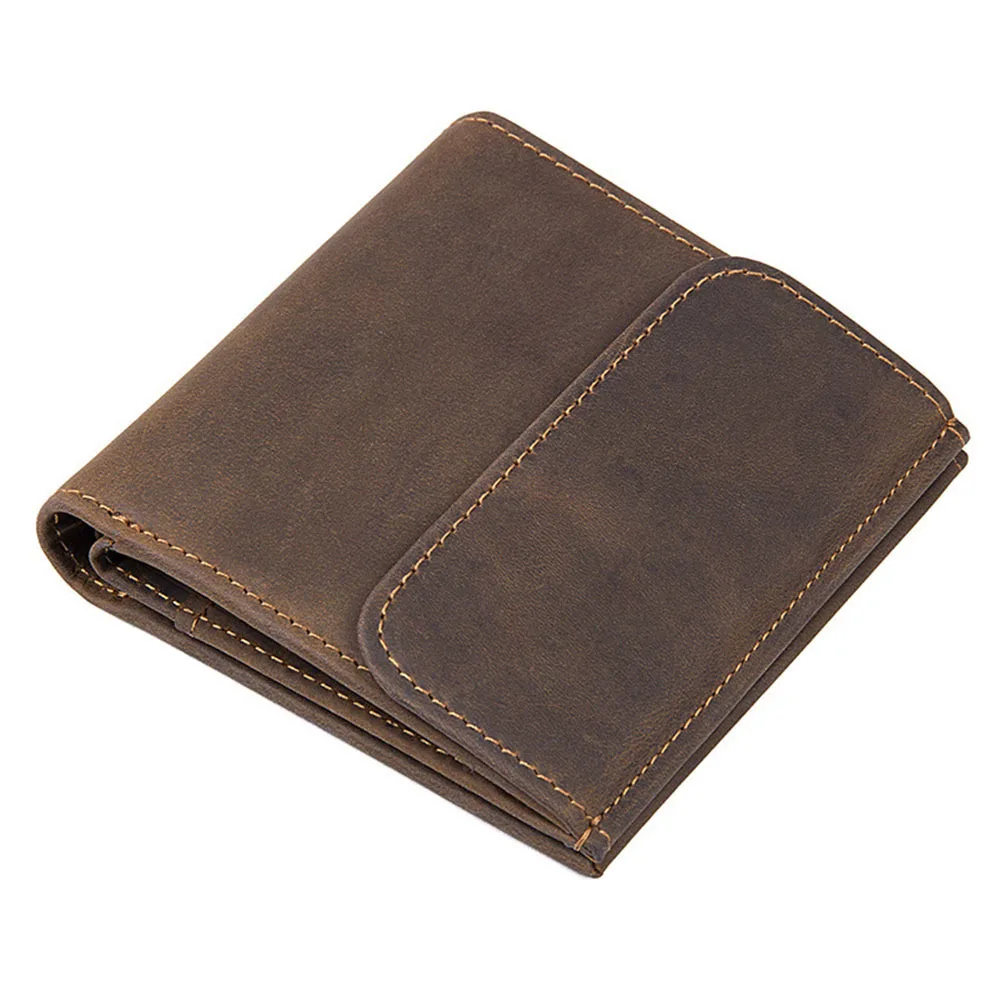 

Vintage Men Genuine Leather Wallet with Coin Pocket and Photo Holder Purse Bag Short Luxury Real Leather Men's Wallet