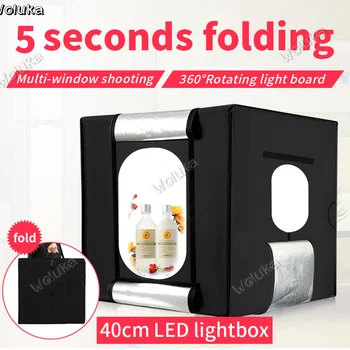 

40cm*40cm Studio soft box LED Shooting Light Tent photo light box lichtbak photo tent set+portable bag +2 Backdrop CD50 T03 ZZ1