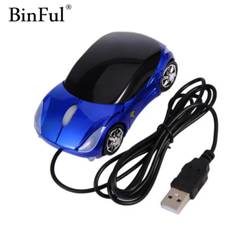 BinFul новая 3D оптическая USB Проводная мышь 1600 dpi Автомобильная форма для ПК ноутбук компьютер черный автомобиль-Стайлинг мышь