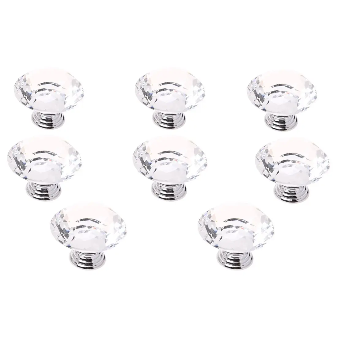 

50MM 8 pcs Knob Crystal for wall cabinet drawer wardrobe cabinets kitchen furniture Damage brightness to any mobile, Transparent
