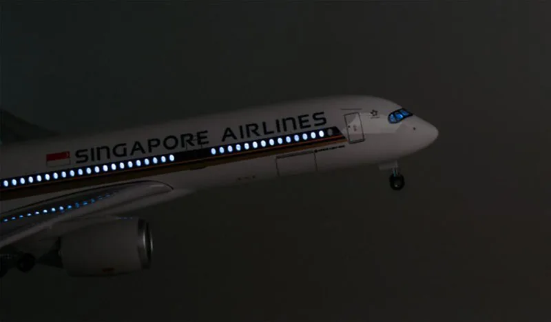 47 см 1/142 масштаб самолет Airbus A350 Сингапур Авиакомпания Модель W свет и колесо литье под давлением пластиковые смолы самолет коллекция