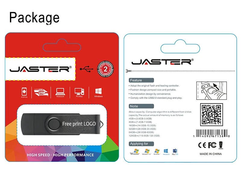 JASTER USB OTG флэш-накопитель 8 ГБ 16 ГБ 32 ГБ 64 Гб 128 ГБ флеш-накопитель для Android мобильного телефона Micro(5 шт. бесплатный логотип