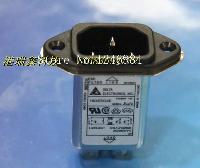 

[SA]Delta filter filter outlet connector socket triangle ears with FILTER 10GEEG3E 10A--20pcs/lot