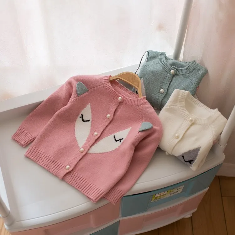 Свитер-кардиган для маленьких девочек розовый свитер с рисунком для девочек, модные детские кардиганы с длинными рукавами одежда для детей от 1 до 5 лет