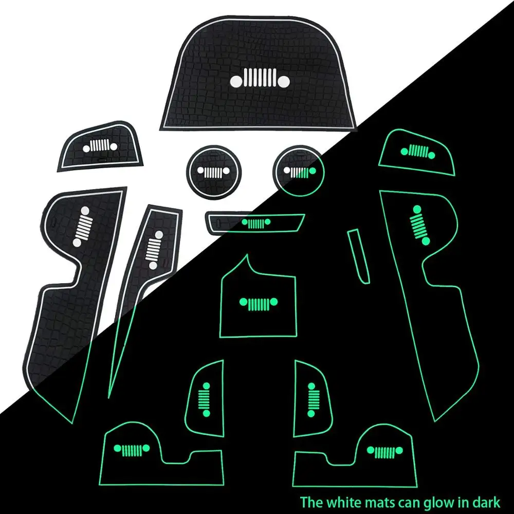 Gate slot pad White Для Jeep Compass подлокотник коробка для хранения держатель Контейнер перчатка Органайзер компас аксессуары для салона автомобиля 2 шт - Название цвета: Gate slot pad White