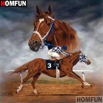 

HOMFUN 5D Diamond "Horse character" Diamond Embroidery Full Round/ Square Diy Diamond Painting Cross Stitch Home Decor A09025
