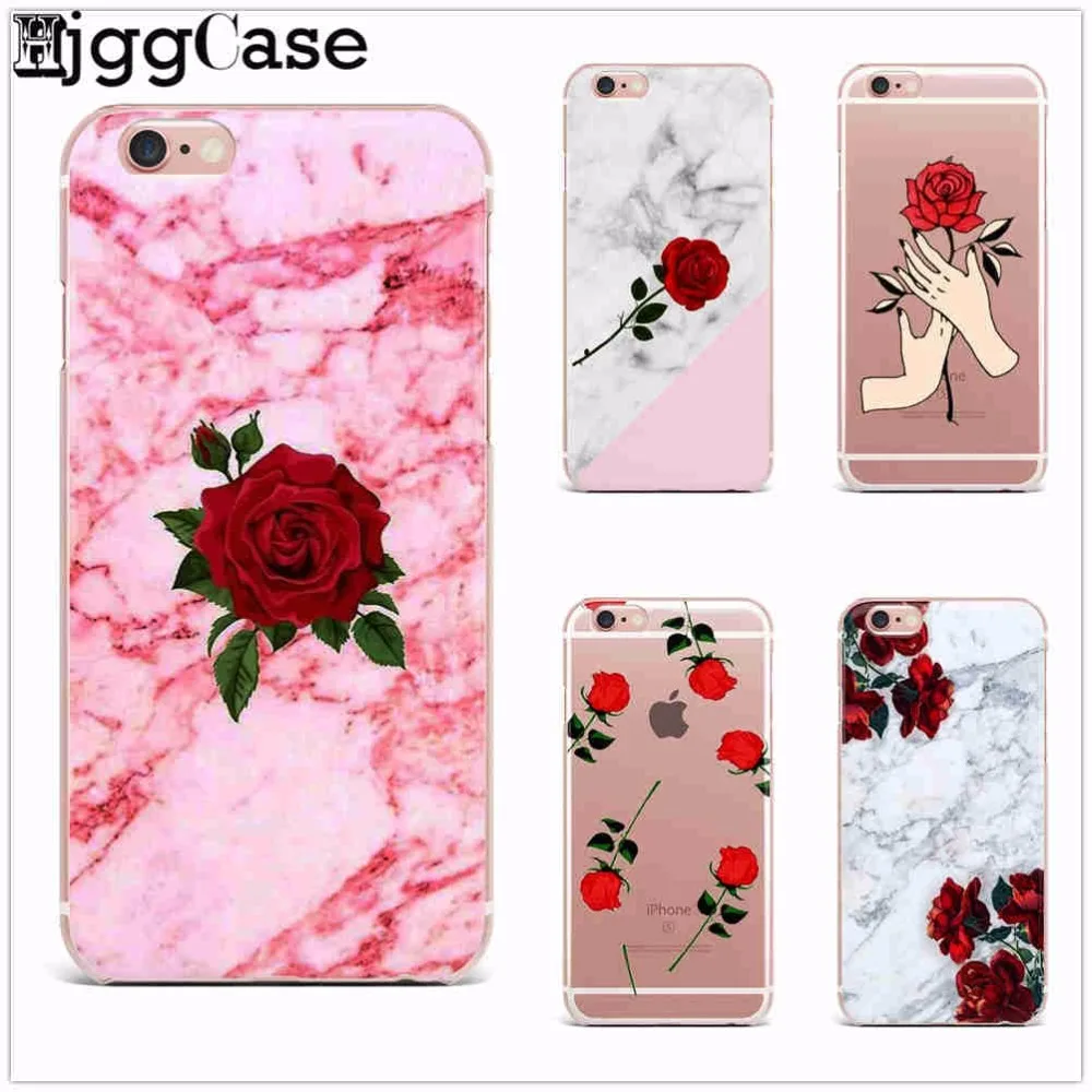 

Pink Marble pattern Rose Peony TPU soft Silicone Cover for iPhone X 10 7 6 6s plus 8plus 5 5s soft Phone Cases Cover Capa Coque