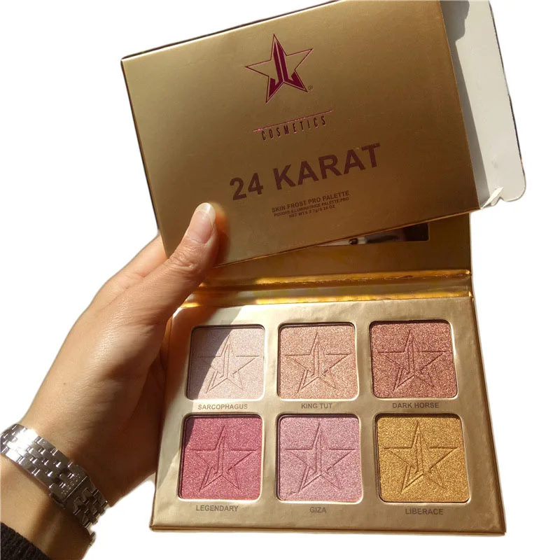 Дешево 2018 пятиконечная звезда 6 цветов Тени для век стойкая водостойкая блестящая Яркая блестящая жемчужная палитра теней для век макияж