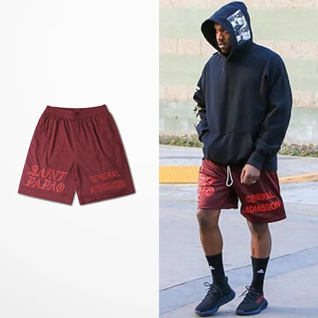 Casual Calabasas Shorts Men Kanye West Saint Pablo Seobean Short Hip