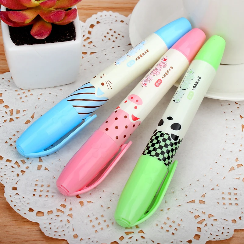 1X Cute Kawaii Panda Pig Animals Highlighter Paper Marking Pen Drawing Shool Office Supply Student Rewarding Stationery