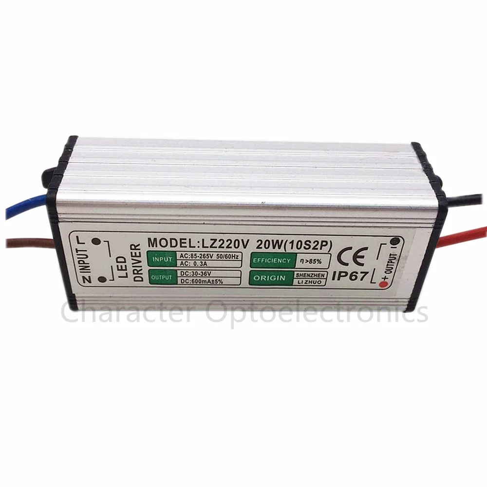 10 шт Светодиодный драйвер 600mA 20 W AC85V-265V к DC30-36V адаптер трансформатор Питание IP67 для Светодиодный прожектор Прожектор Лампа