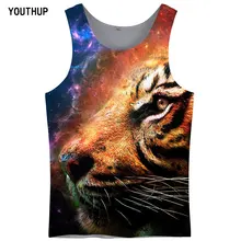 YOUTHUP, мужские майки, 3D принт с животными, повседневный крутой жилет, спортивная одежда для бодибилдинга, мужские/женские летние футболки размера плюс