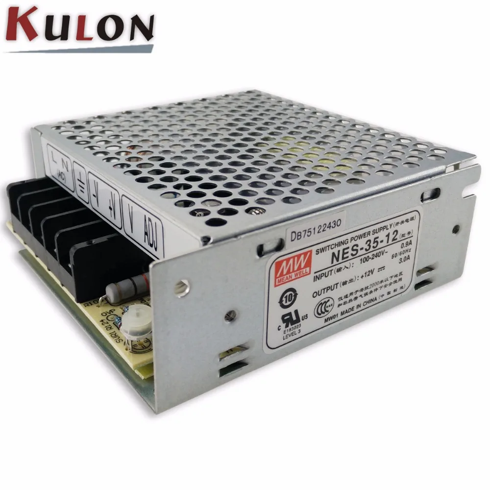 

MEAN WELL NES-35 ac dc regulated Isolated single output switching power supply 35W 36W 5V 15V 24V 48V 3A 7A 220v to 12v