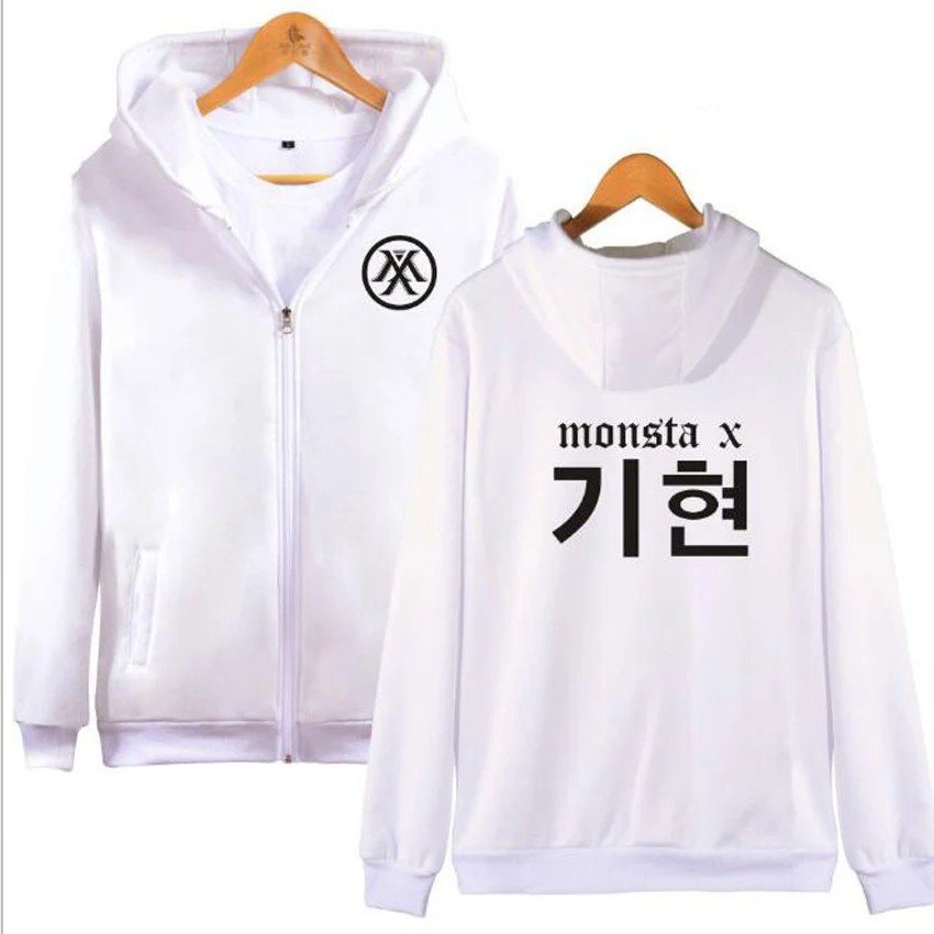 Женские толстовки с капюшоном K POP на молнии в стиле KPOP Monsta X Wonho YOOKIHYUN I.M JOOHEON MINHYUK