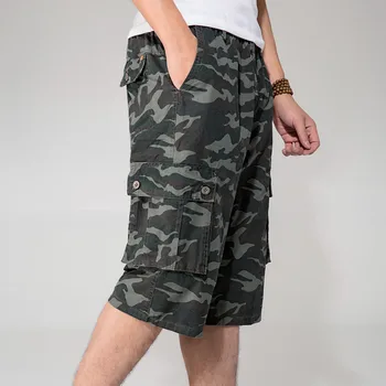 

Thin Summer Short Man Multi-Pockets 4Xl 5Xl 6Xl Plus Size Casual Short-Pants Army Loose Elastic Waist Cargo Short Man A3374
