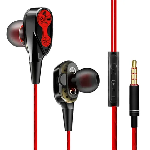 V3S Stereo Headset Double Unit Drive In Ear Earphone Bass Subwoofer Headset For Iphone Samsung Xiaomi Huawei Sports Headset