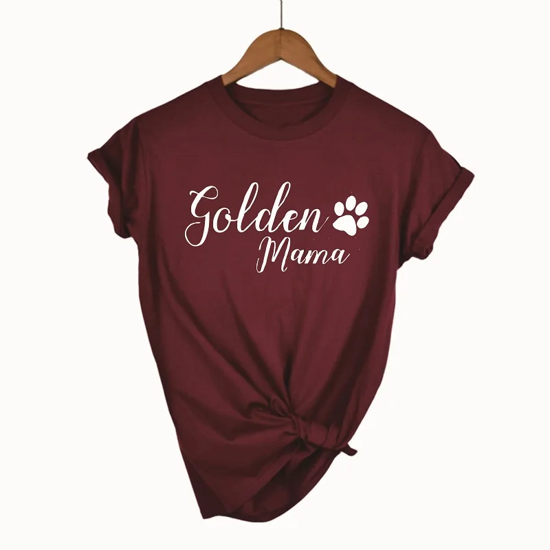 OKOUFEN/Новая модная футболка с надписью Golden Mama Повседневная летняя короткими