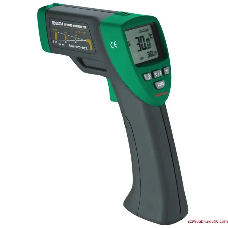 

MASTECH MS6530A Non-contact Infrared Thermometer IR Temperature Gun with Laser Pointer Tester -20C~850C D:S(12:1)