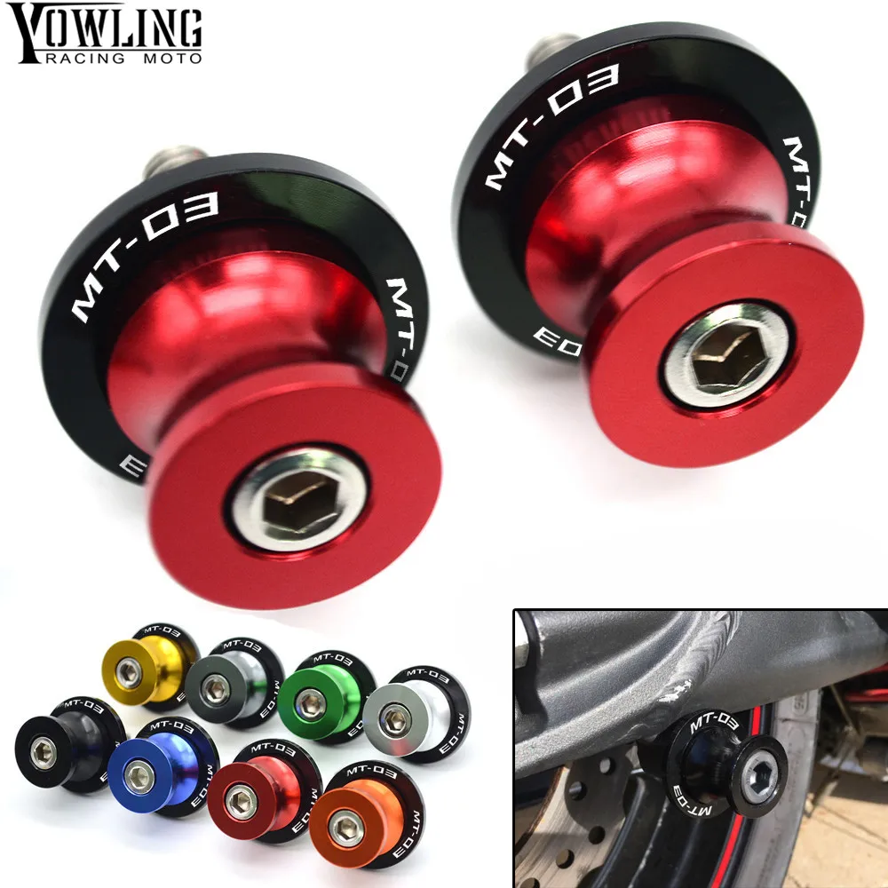 

Motorcycle accessories For yamaha MT 03 01 MT03 MT-01 MT-03 MT-09 MT01 MT09 Swingarm Spool Sliders 6mm swing arm Spools Sliders
