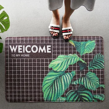 

PVC Silk Loop Dust-proof Printed Doormat Colorful Geometric Patterns Area Rugs Hallway Anti Skid Rug Shoes Scraper for Bathroom