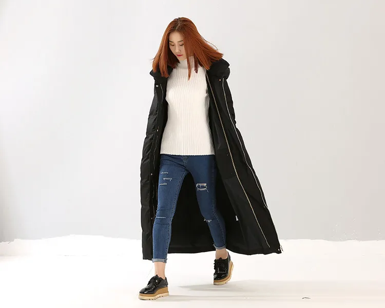 Толстое пуховое пальто X-Long пуховое пальто Зимние куртки Женское пальто размера плюс пуховое пальто с большим карманом