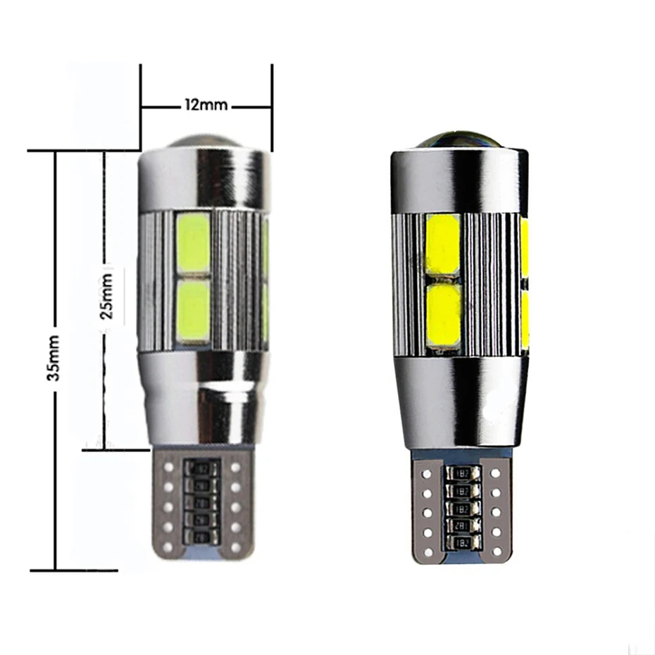 2 шт. автомобильные светодиодсветодиодный лампы Geetans W5W T10 CANBUS 10 SMD 5630 12 В|w5w 2pcs|led t10