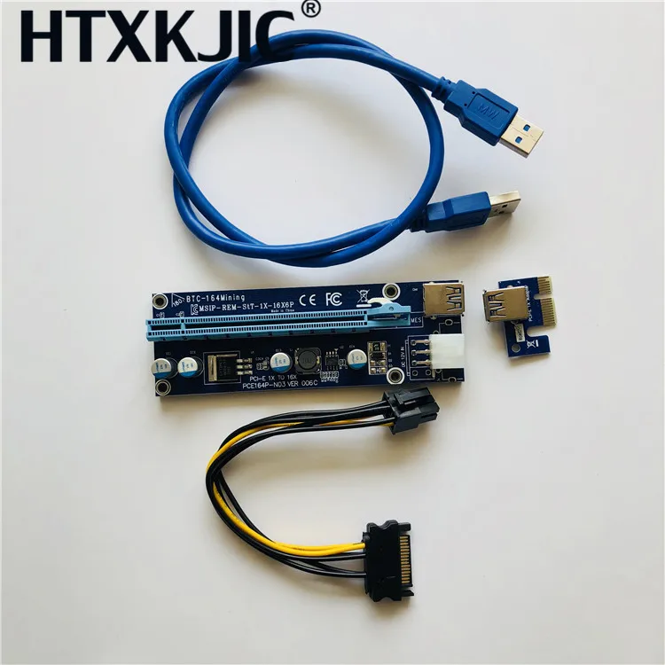 

PCI-E PCIe PCI Express 1X до 16X GPU удлинитель Riser USB 3,0 кабель 60 см + Molex SATA Power для BTC Биткоин Litecoin установка для майнинга