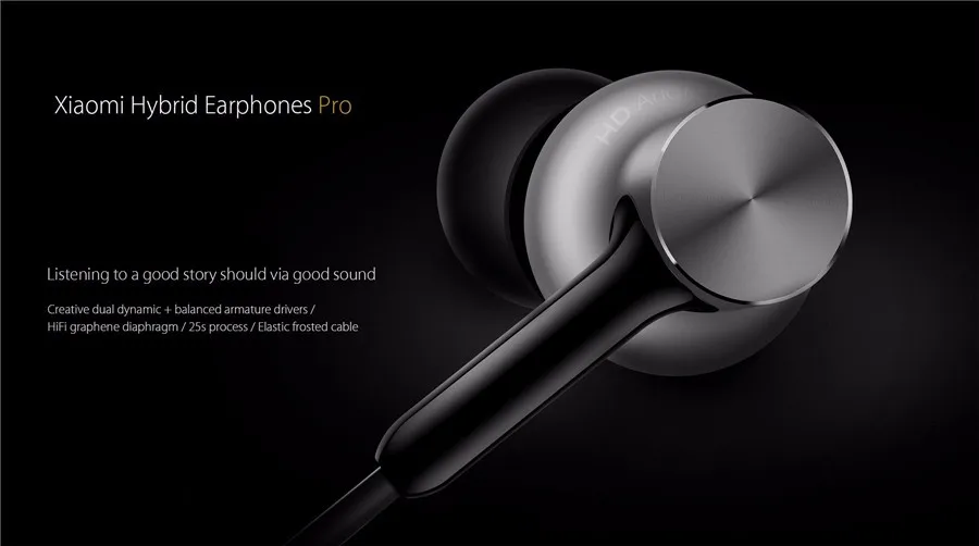 Original Xiaomi Hybrid Pro Three Drivers Graphene Earphone Headphone With Mic For iPhone Android
