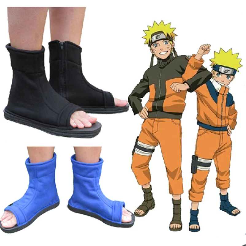 

Naruto Shoes Sasuke Kakashi Uchiha Sasuke Blue Black Fuu cosplay Costumes shoes boots