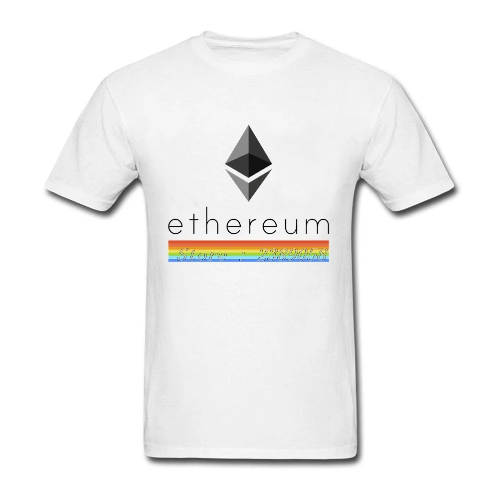 Hip Hop Men Tee Shirts Ethereum Logo T-Shirt Cryptocurrency Cool Plus Size Short Sleeve Man T shirt