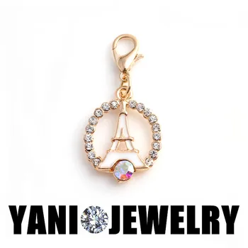 

20pcs/lot Free Shipping Crystal Rhinestone Enamel Eiffel Tower Pendant Charms Fit DIY Bracelet Jewelry Findings