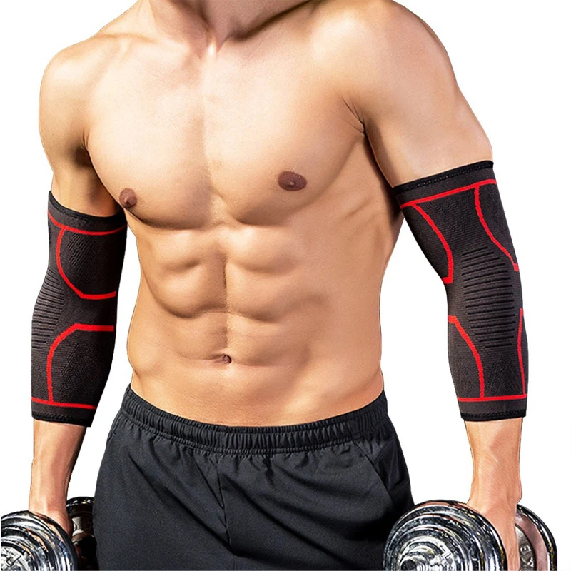 1 PCS دعامة كوع مطاطا رياضة الرياضة الكوع واقية سادة تمتص العرق الرياضة كرة السلة الذراع كم دعامة المرفق