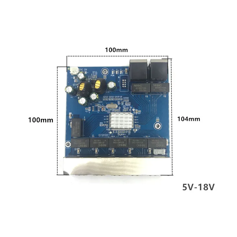 Промышленный коммутационный модуль Ethernet 5/6/8 портов неуправляемый 100/1000 Мбит/с OEM