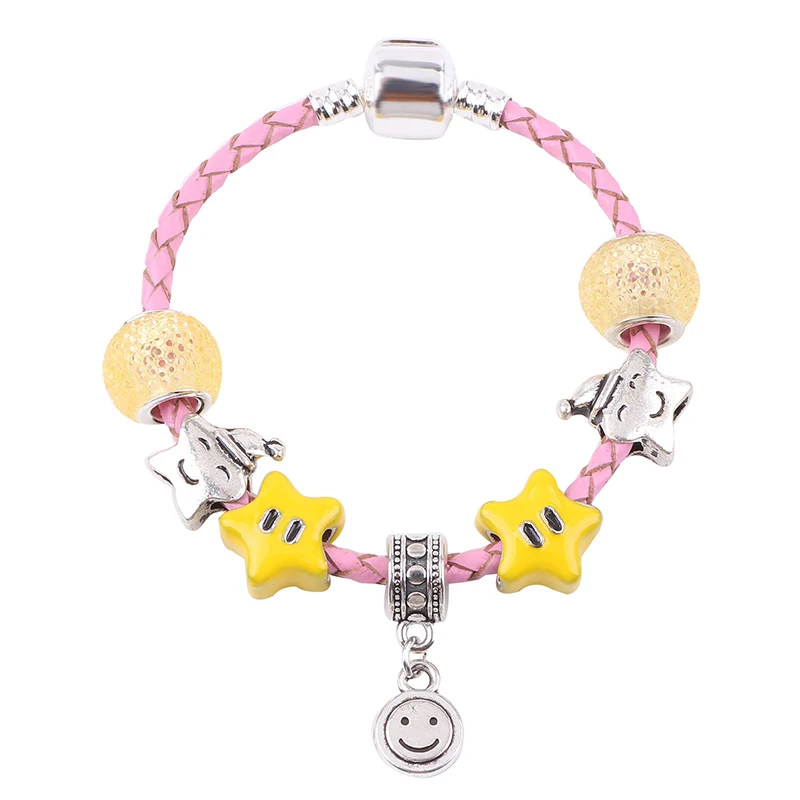 Dodocharms милые желтые звезды бусины улыбка кулон DIY подходит для женщин браслет очаровательные подарочные украшения предпочитаемый