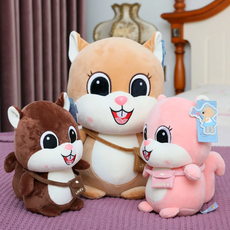 

Candice guo plush toy stuffed doll cartoon animal Squirrel satchel crossbody bag love you christmas present birthday gift 1pc
