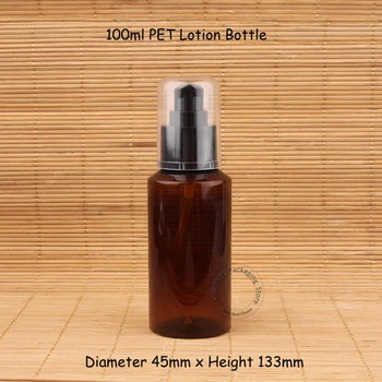 

40pcs/Lot Wholesale Plastic Lotion Pump Bottle 100ml PET Women Cosmetic Refillable Container 10/3OZ Pot Essential Oil Packaging