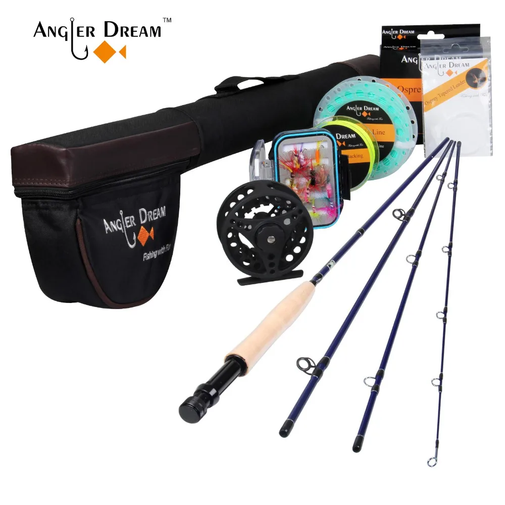 الصياد حلم يطير الصيد رود و بكرة كومبو مجموعة 5/6 WT رود كومبو مع ذبابة خط يطير السحر طقم كامل مع حقيبة