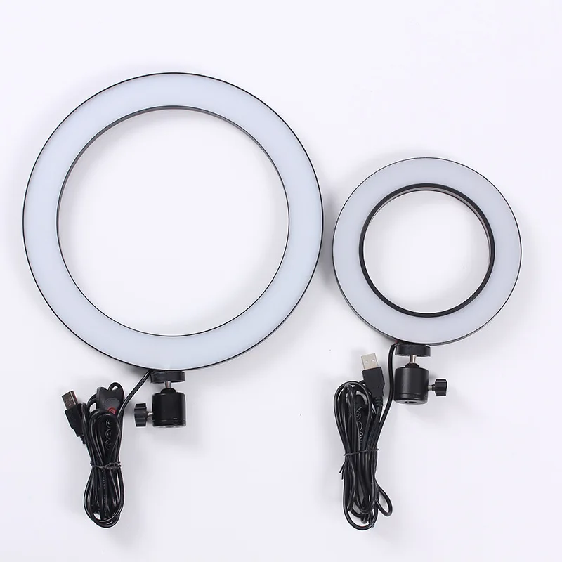 

Photography LED Selfie Ring Light 16/26cm three-speed Stepless Lighting Dimmable With Cradle Head For Makeup Video Live Studio