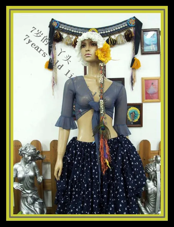 

Belly dance top Transparent thin belly danc small flare Blouse Top CD57