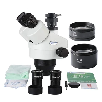 

1/2 CTV Camera Interface 3.5X-90X Trinocular Stereo Microscope Lens WF10X/20mm Eyepiece Microscope Head & Body