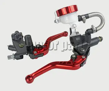 

Red Universal 7/8" 22mm Handlebar Adjustable CNC Brake Clutch Levers Tank Cylinder Kit With Fluid Oil Reservoir Set For Yamaha