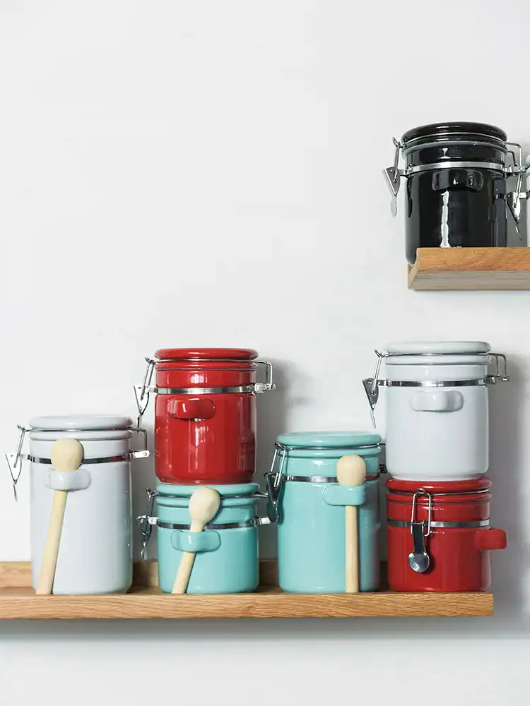 Creative Ceramic Large Sealed Cans With Lid Storage Tank Tea Cans Food Storage Bottle Grain Box Jars Canister Kitchen Stuff Aliexpress