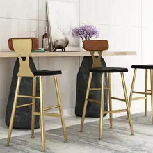 Скандинавские ровные цилиндры стул Tieyi Золотой бытовой обеденный стул с высокой подставкой кофе Досуг спинка кресла