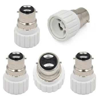

New 5pcs Auraglow B22 to GU10 Lamp Light Bulb Base Socket Converter Adaptor Lamp Holder Converters HR