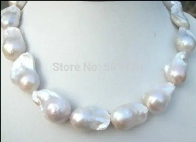 

~~ Free Shipping >>CLASSIC RAHE HUGE SOUTH SEA WHITE BAROQUE PEARL NECKLACE18